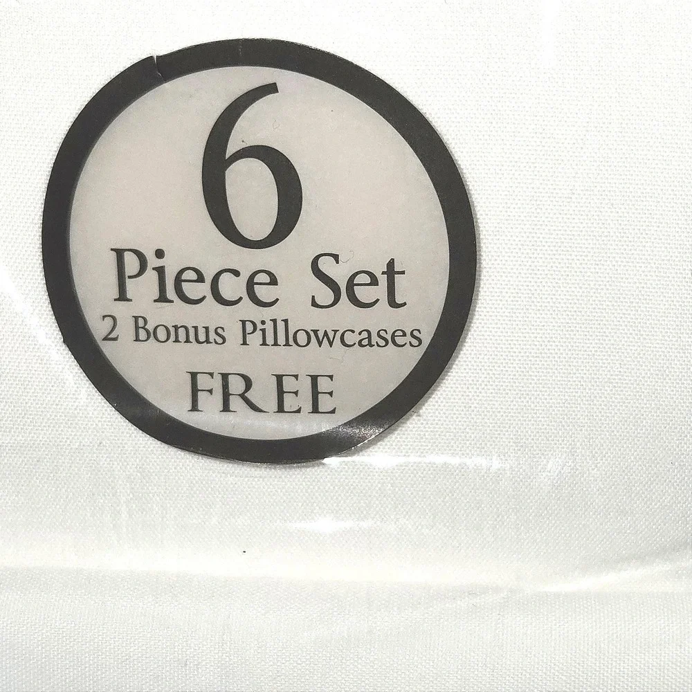 Bamboo 2000 Series 6Pc. Sheet Set Full White Deep Pocket Wrinkle Free Microfiber